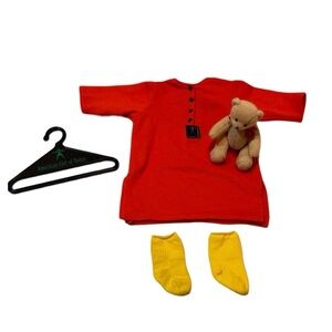 Vintage‎ American Girl Pleasant Company 1996 Slumber Shirt, Socks and Mini Bear